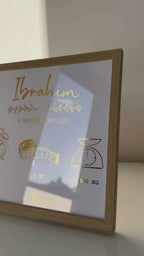 Cadre de naissance personnalisé – Modèle Nature